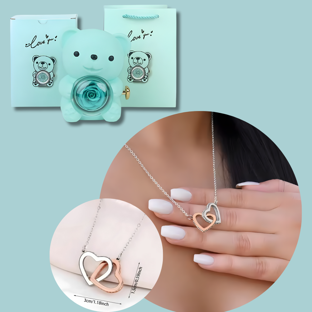 Rotating Rose Teddy Bear Box