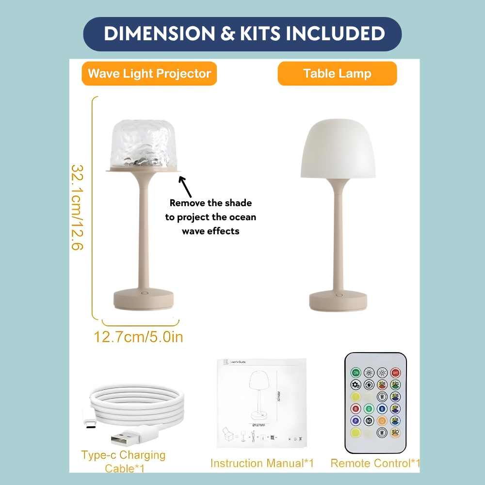 Ocean Wave Elegant Table Light