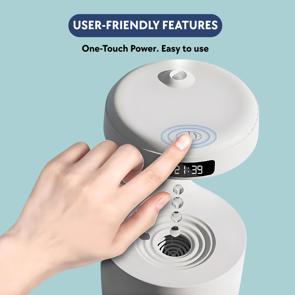 Anti-Gravity Humidifier with LED Clock