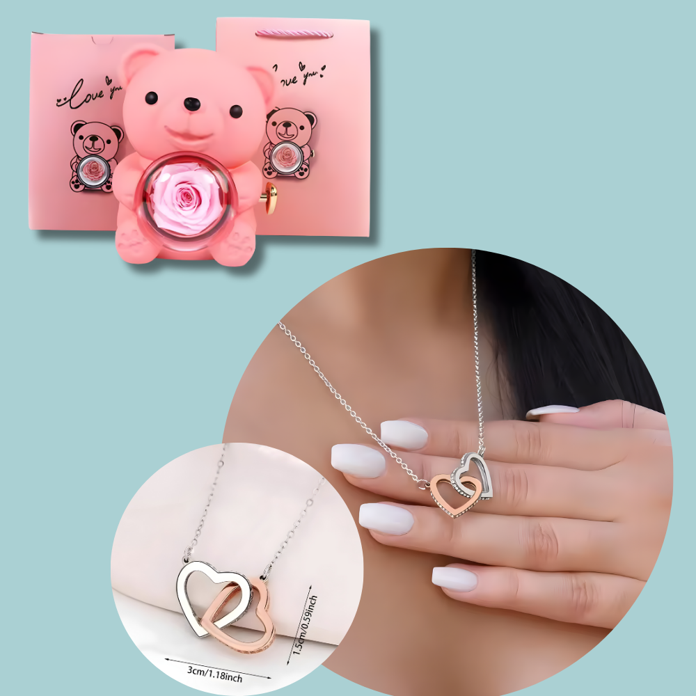 Rotating Rose Teddy Bear Box