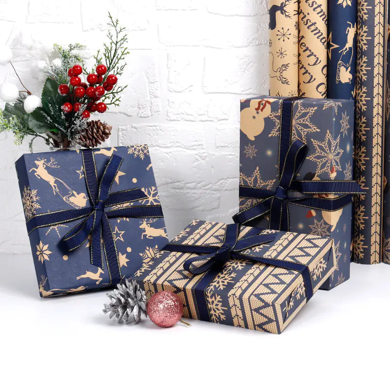 Vintage Kraft Gift Wrap Paper - Pack of 5 Sheets
