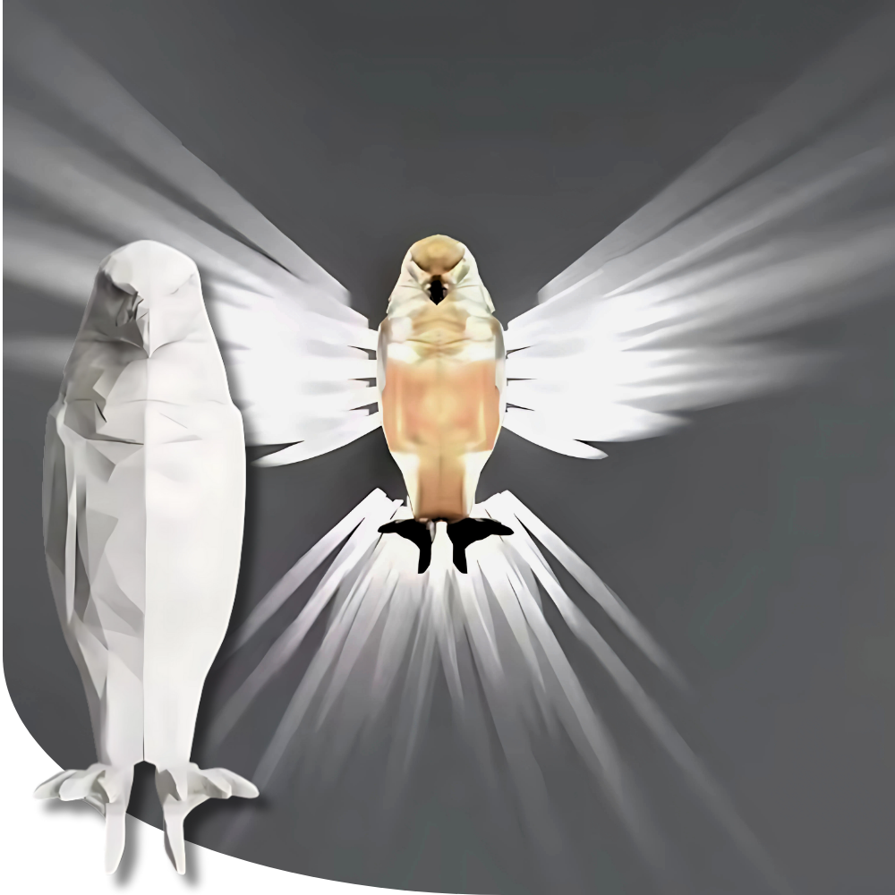 White eagle led light with a dark gray background