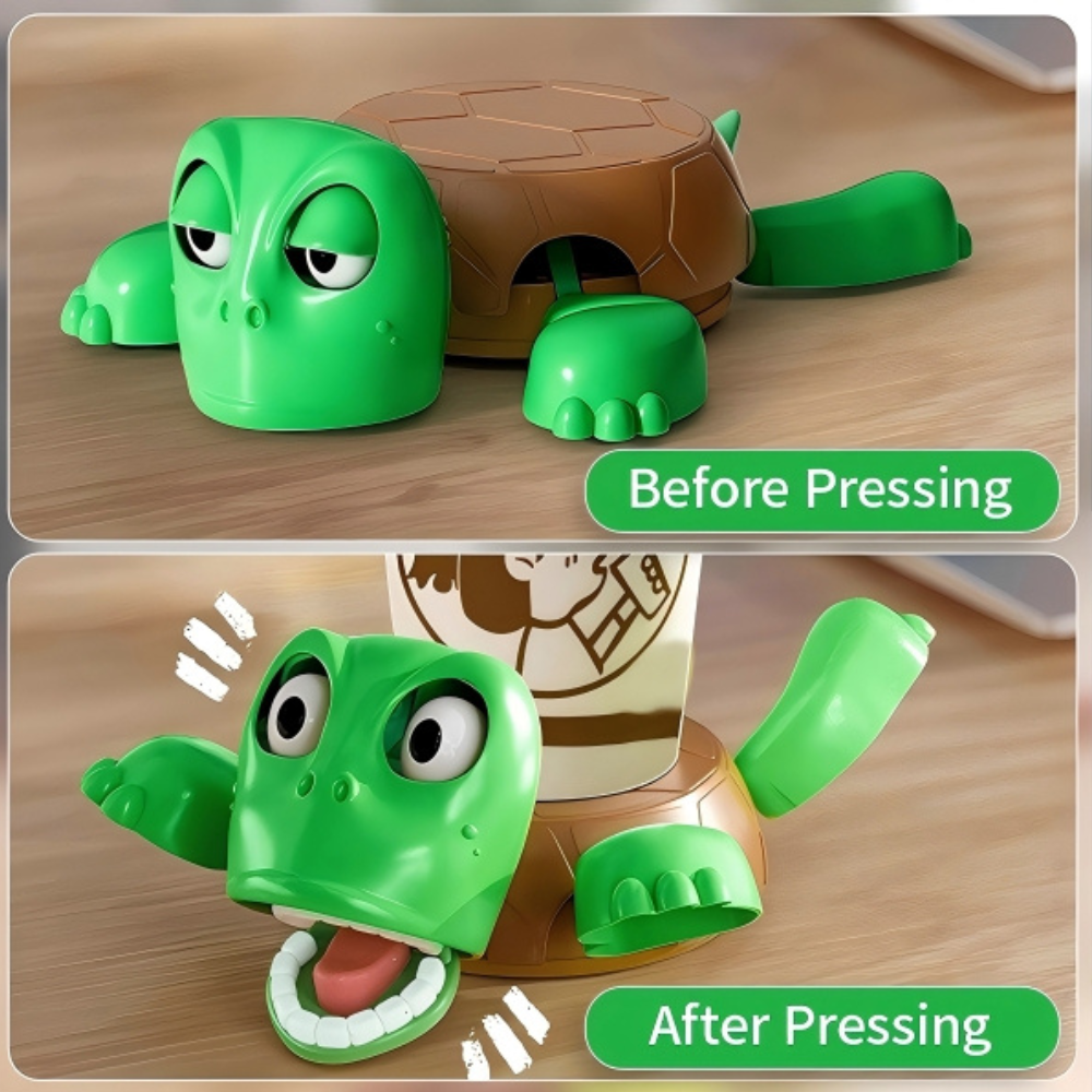 turtle coaster before and after pressing on a wooden surface